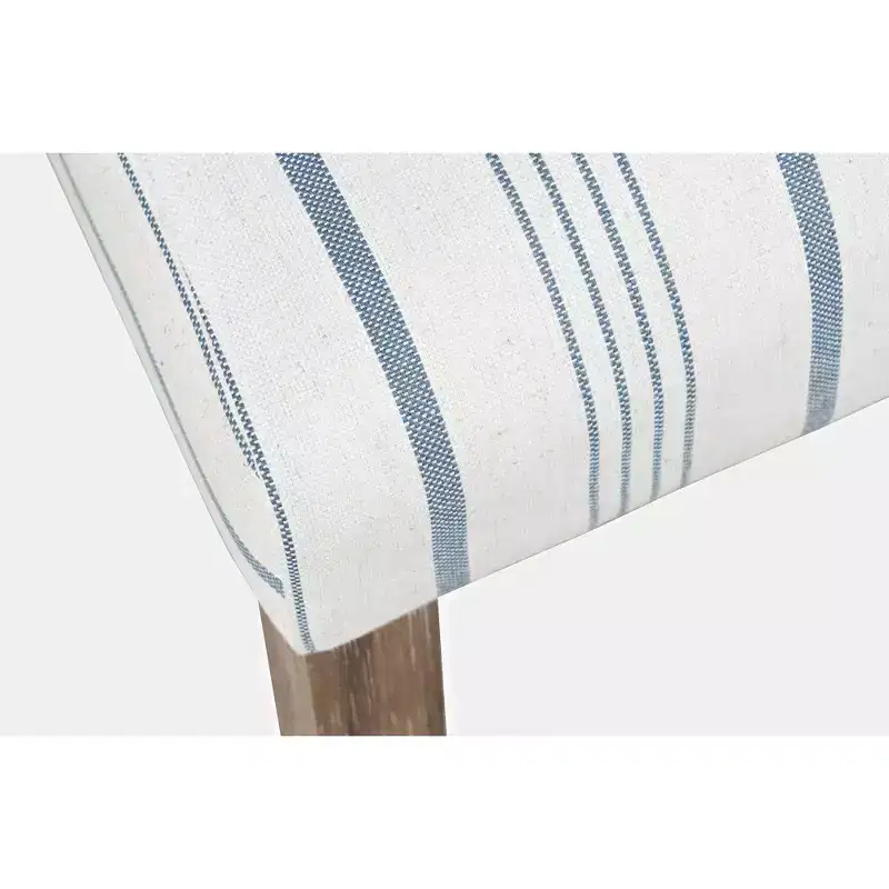 Jofran, Coastal Wire-Brushed Wood Upholstered Parsons Dining Chair (Set of 2)