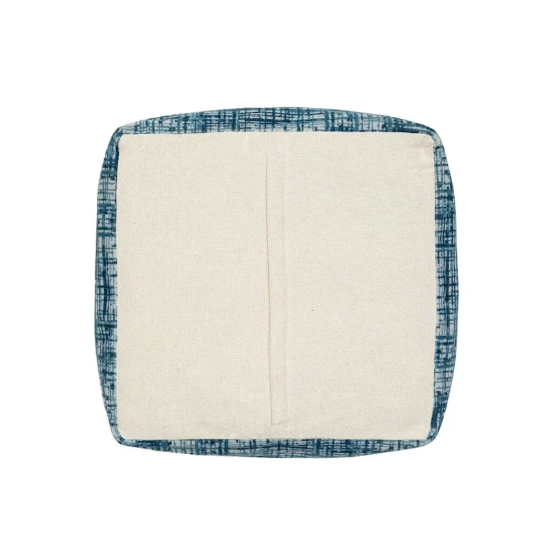 HomeRoots 18 Blue Polyester Blend Ottoman