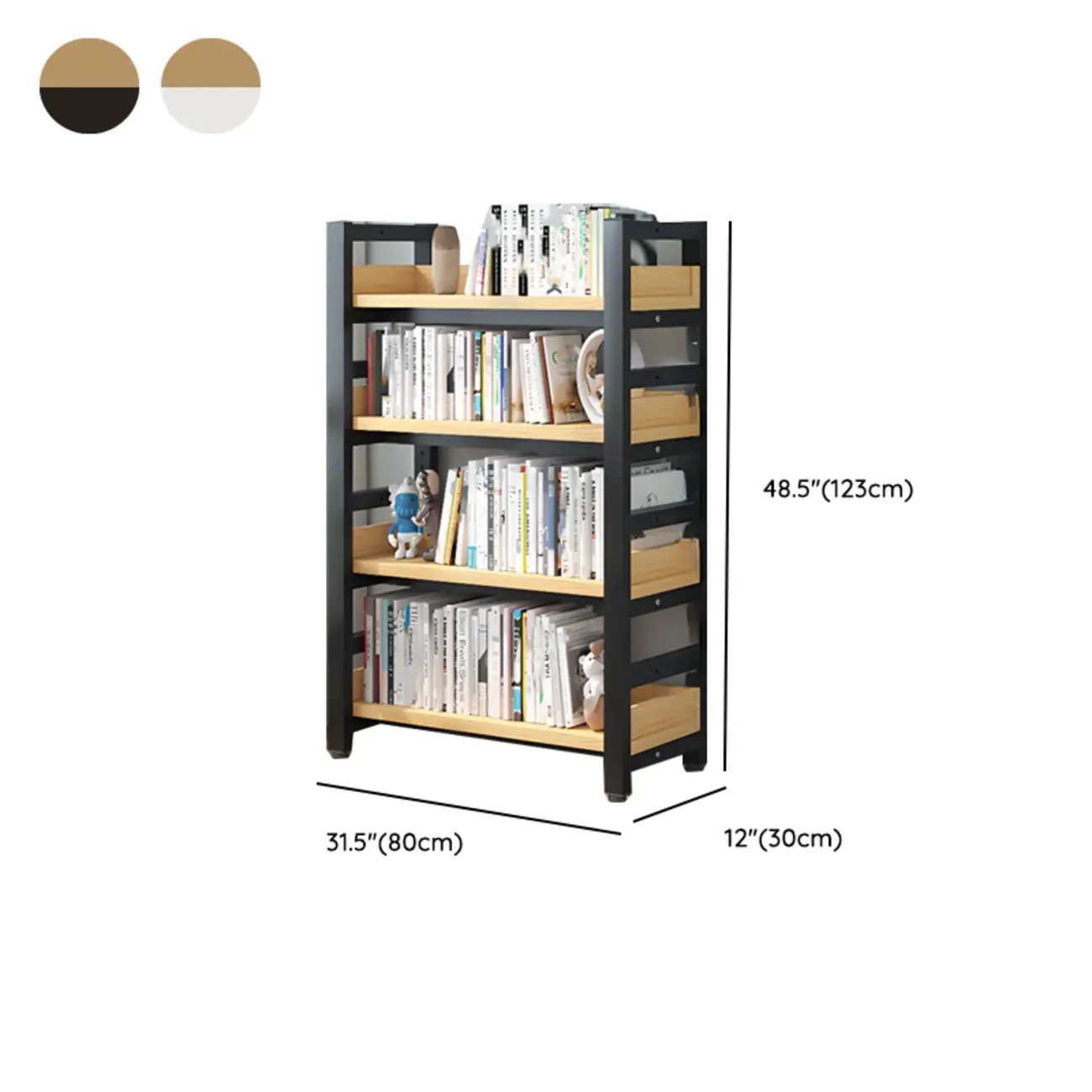 Modish Multi-Layer Open Back Wooden Tall Bookshelves