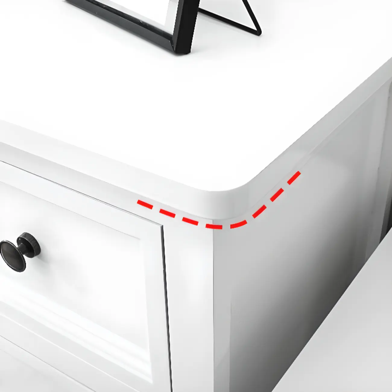 Elegant Wooden 9-Drawer White Dresser with Metal Handle