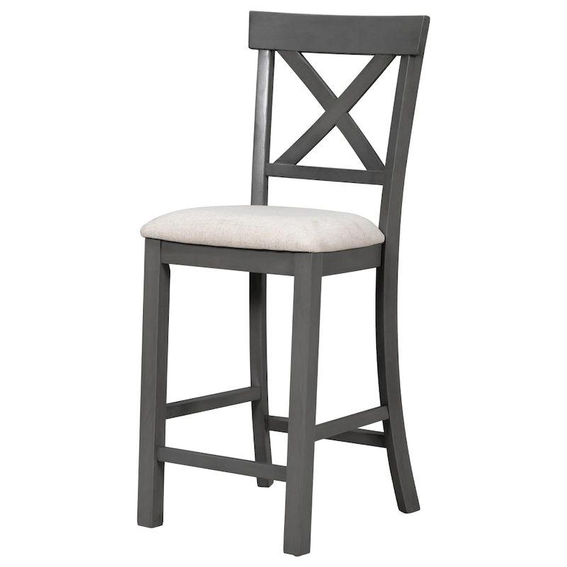 Nestfair 6-Piece Counter Height Dining Table Set with Chairs and Bench