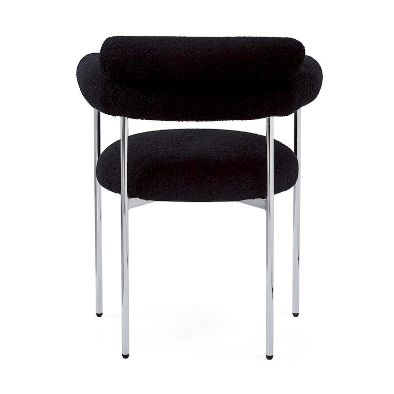 Upholstered Armchair Dining Chairs With Metal Legs (Set of 2),Black