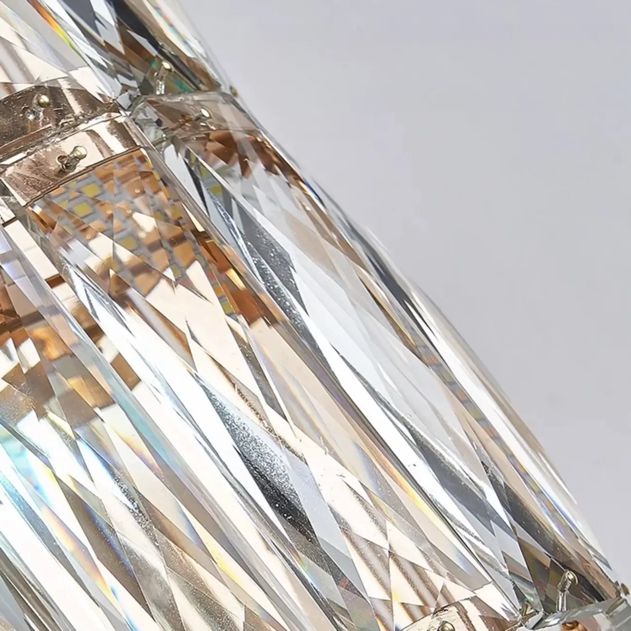 Direct-wired Steel Wall Sconce with Crystal Shade