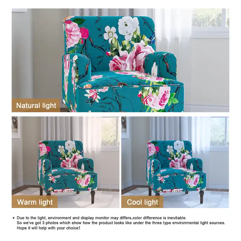 Traditional Upholstered Stripe Accent Chair Modern Armchair