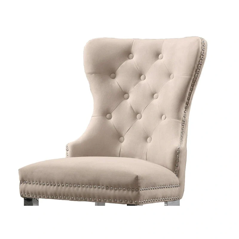 7-Piece Stainless Steel Nailhead Trim Dining Set