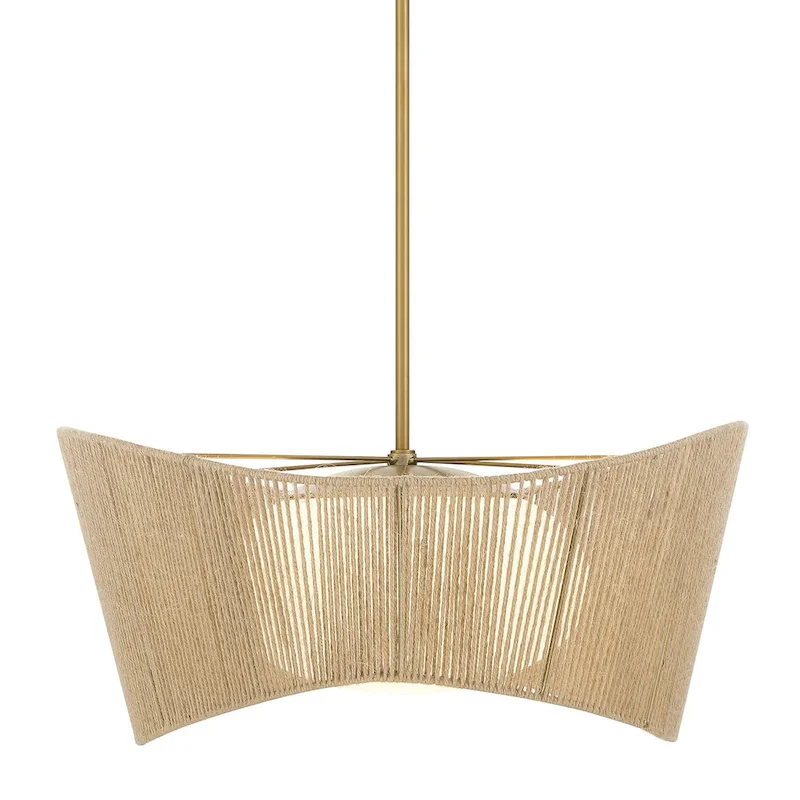 Lavery Key Largo Soft Brass & Etched Opal Glass 1 Light Pendant - 22