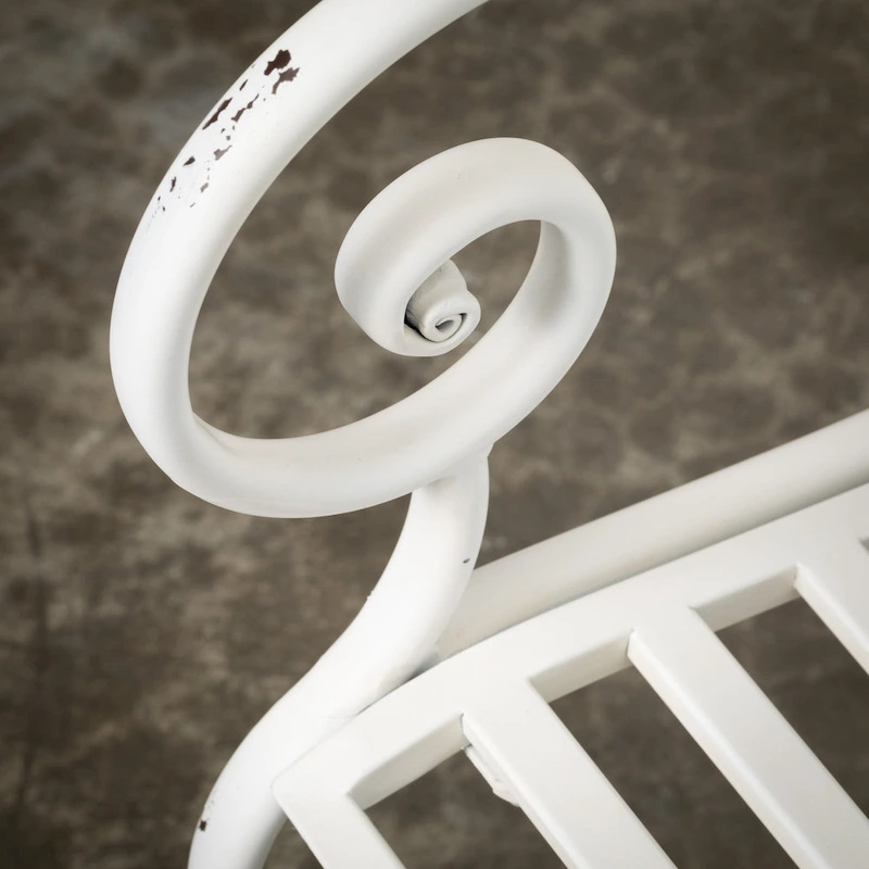 Sullivans Crisp White Metal Garden Bench 36 H White - 45.5 L x 18.5 W x 36 H