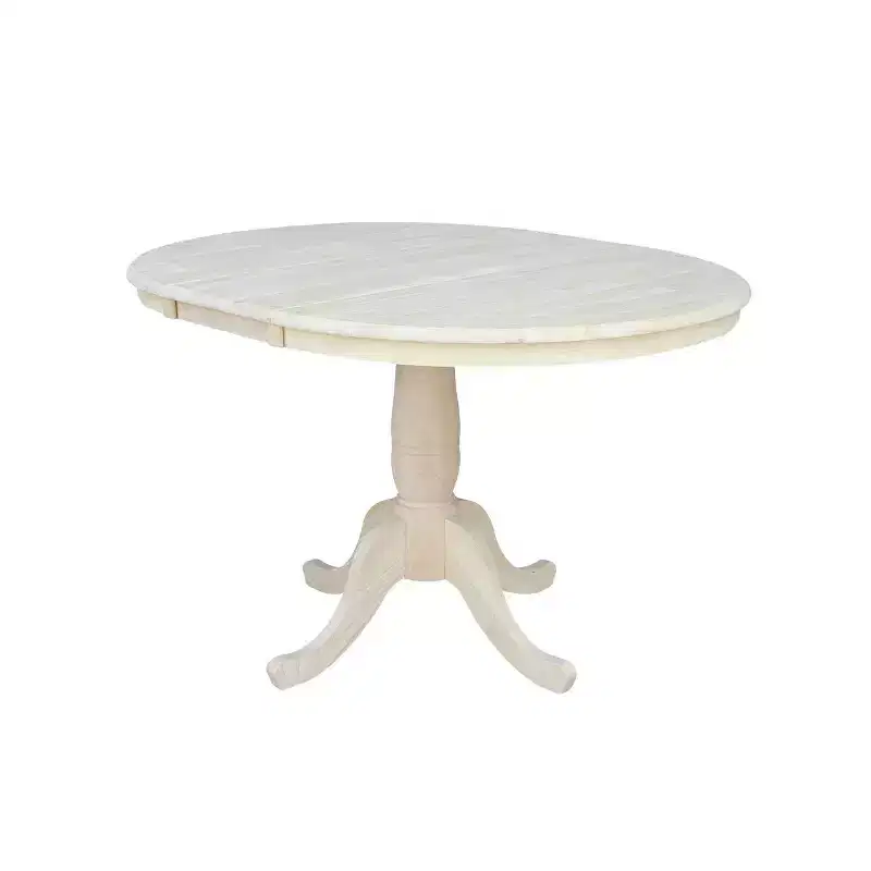 36 Round Top Pedestal Dining Table with 12 Drop Leaf - International Concepts