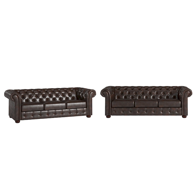 Gdansk Tufted Scroll Arm Chesterfield Sofa
