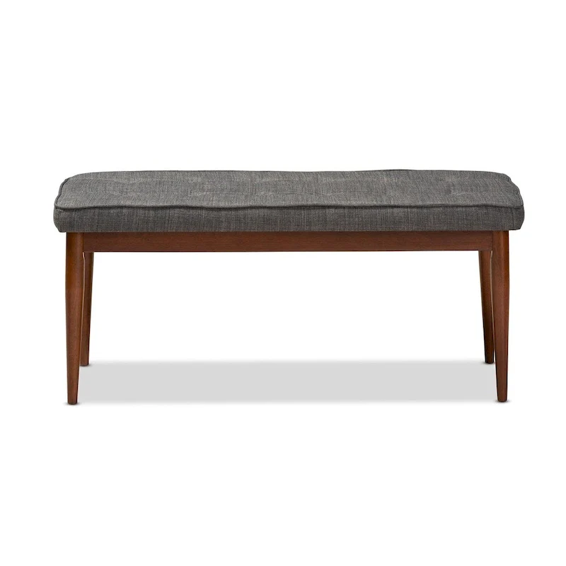 Mid-Century Modern Fabric Upholstered Dining Bench