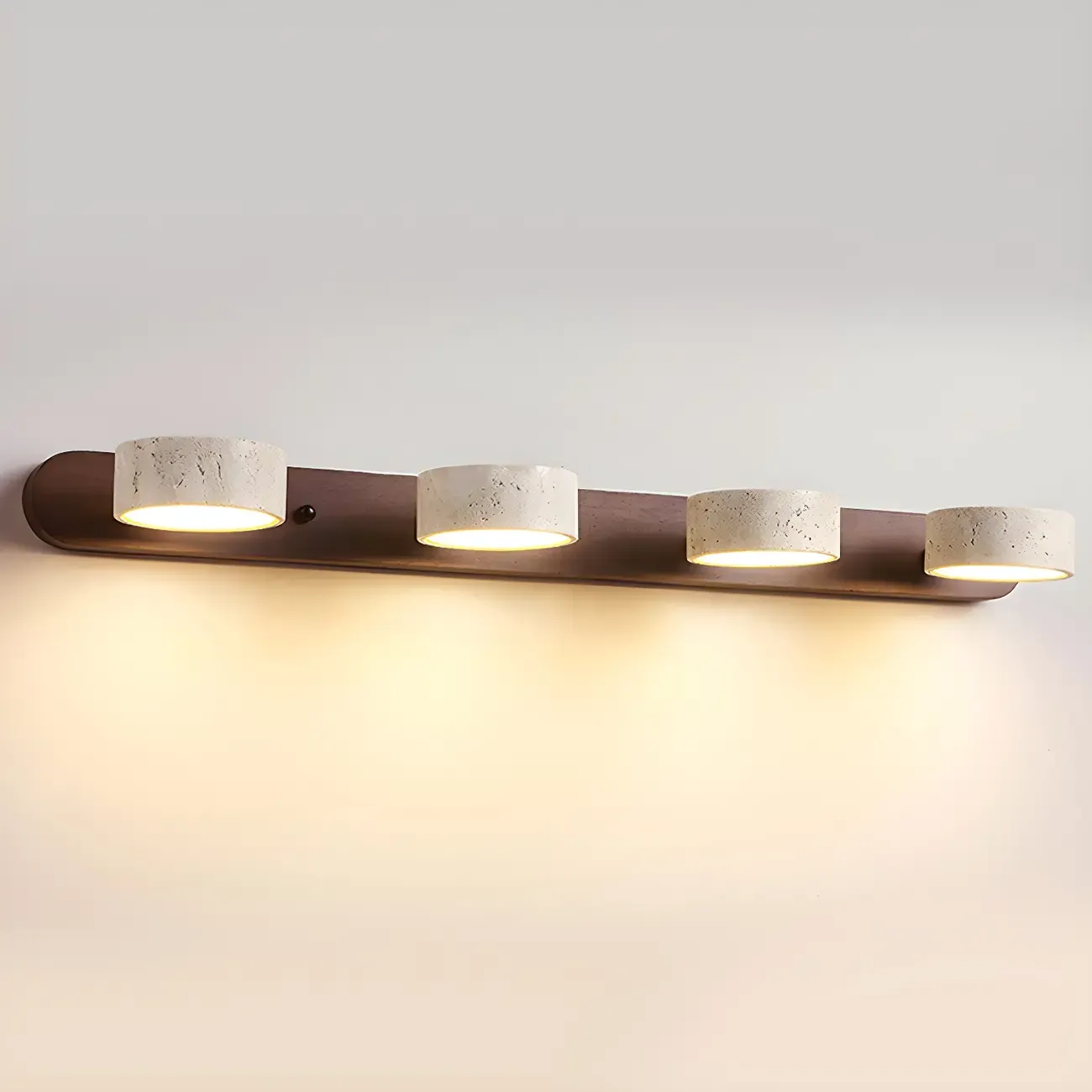 Modern White Stone Circular Multi-Light LED Vanity Light