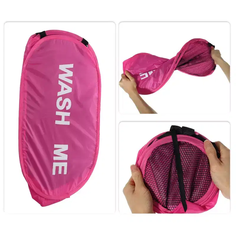 Foldable Mesh Laundry Basket, Black/Blue/Green/Pink, 75L, 1-Person Use