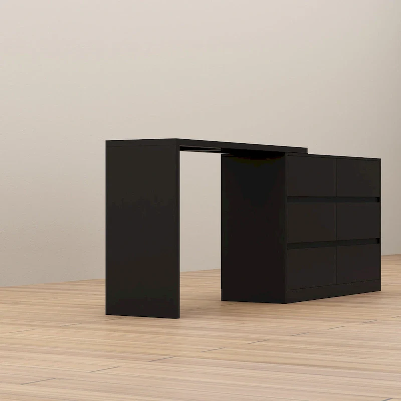 Makeup Desk Rotating Dresser and Desk 6 Drawer Dresser Vanity Makeup