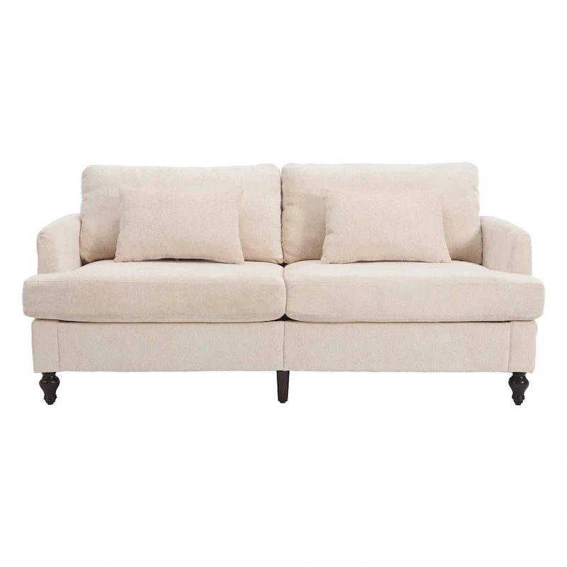 Modern Chenille Fabric Loveseat, 2-Seat Upholstered Loveseat Sofa