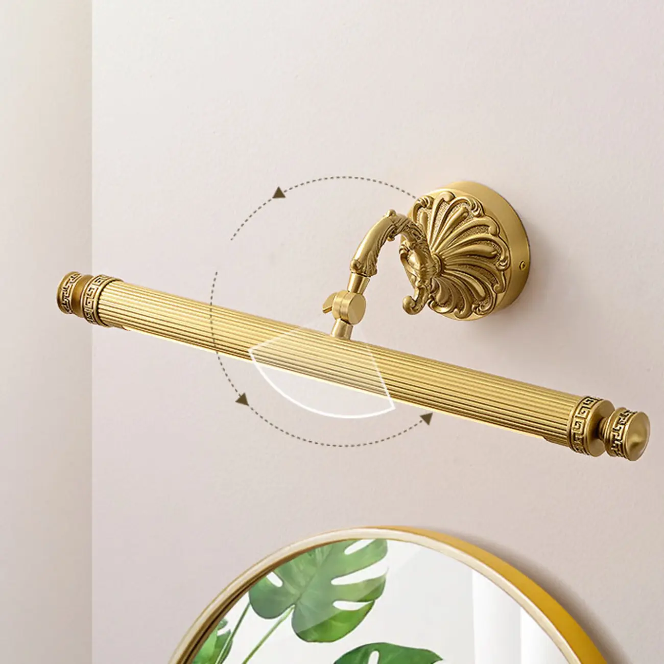 Gold Bathroom LED Wall Sconce Fixture with Warm Light