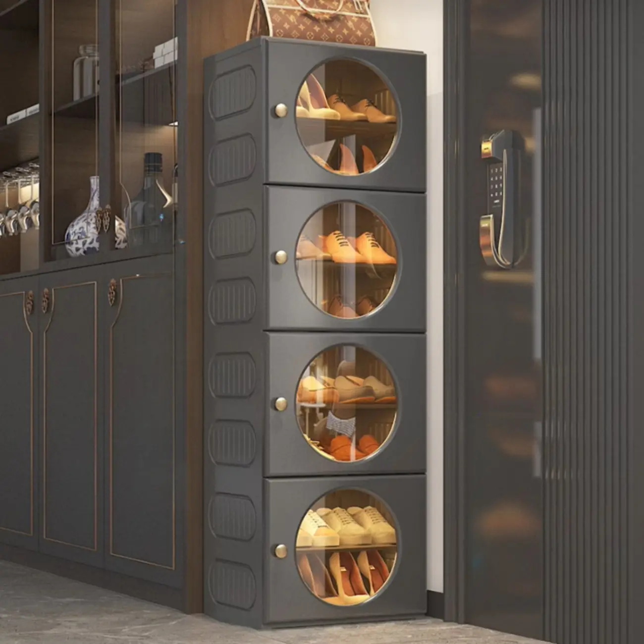 Space-efficient Modern Foldable White Plastic Shoe Cabinet