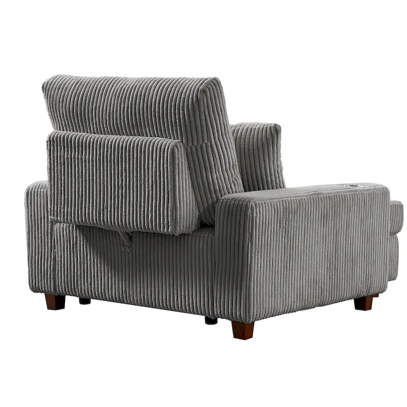 Upholstered Chaise Lounge with Adjustable Backrest Lounge Chair