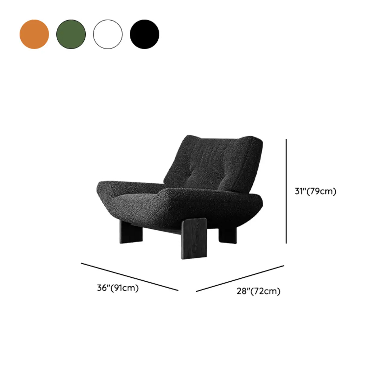 Modern High Back Chenille Accent Chair Living Room