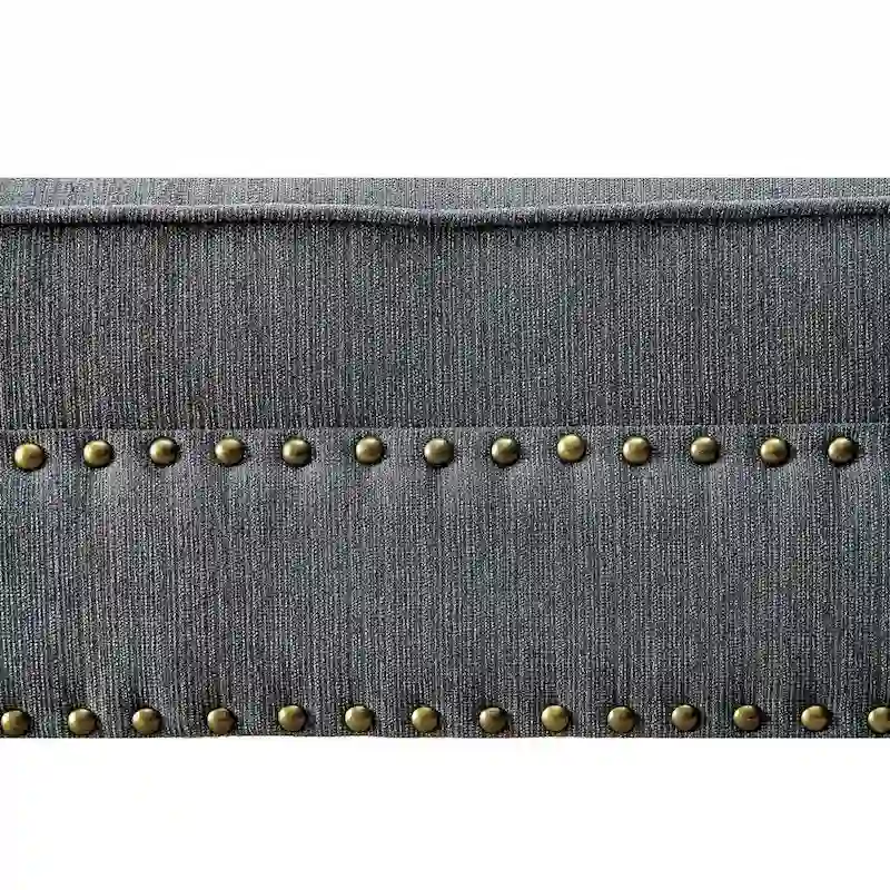 Fabric and Wood Chaise in Beige Finish