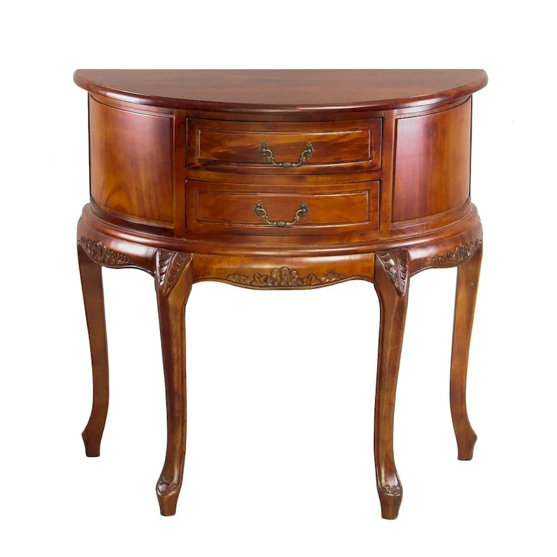 Windsor Carved Half-Moon Console Table