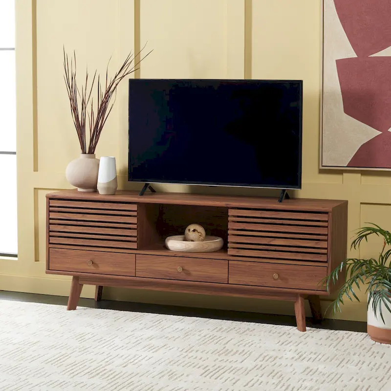 SAFAVIEH Ciera 3-Drawer Entertainment TV Media Stand (65 Flatscreen TV) - 58.7 In. x 15.2 In. x 23.9 In. - 59Wx15Dx24H