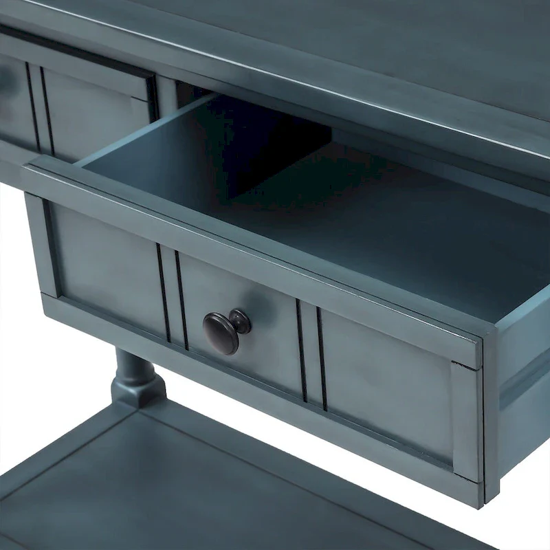 Modern Console Table with Two Drawers and Bottom Shelf