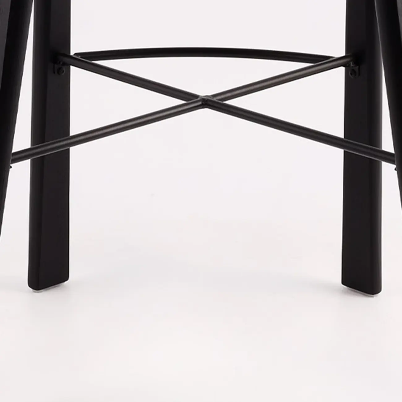 Modern Black Ash Upholstered Saddle Bar Stools