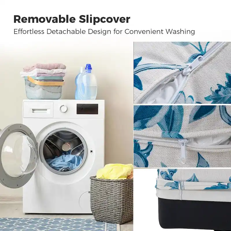 Erkenbald Modern Slipcovered Swivel Chair with Removable Cushion by HULALA HOME