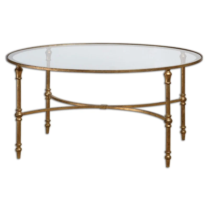 Uttermost Vitya Gold Leaf Glass Coffee Table