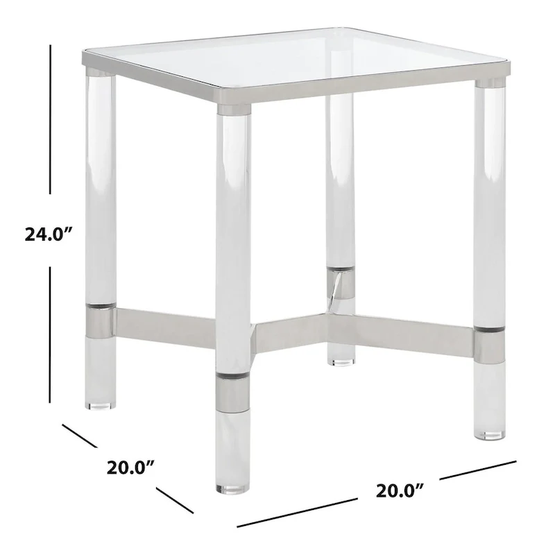 Acrylic Accent Table - 20 In W x 20 In D x 24 In H
