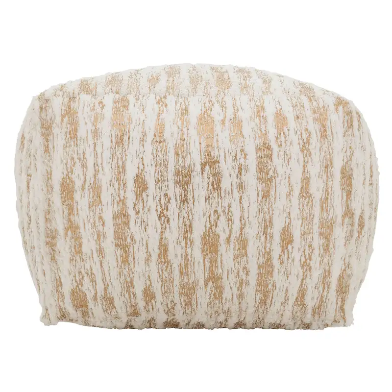 Faux Fur Pouf With Foil Print Design
