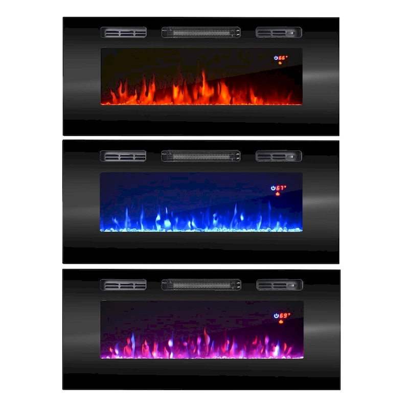 Boston 01 Electric Fireplace Modern Wall Unit Entertainment Center