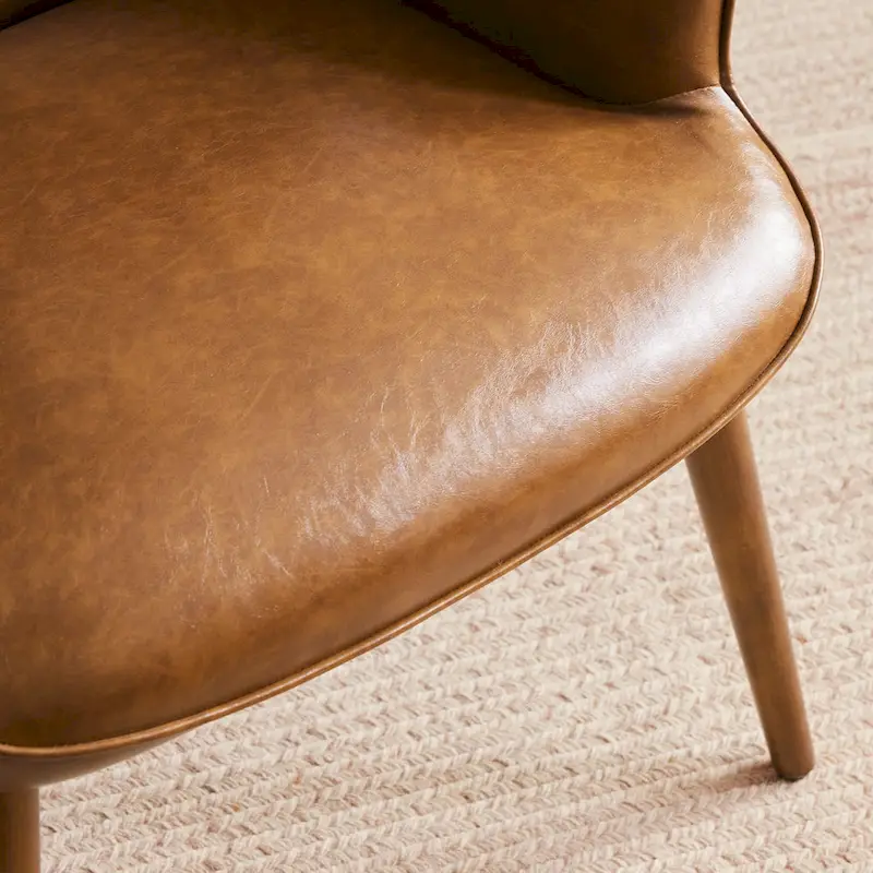 High-back Tufted Accent Chair Set of 2 Cream/ Brown/ Taupe