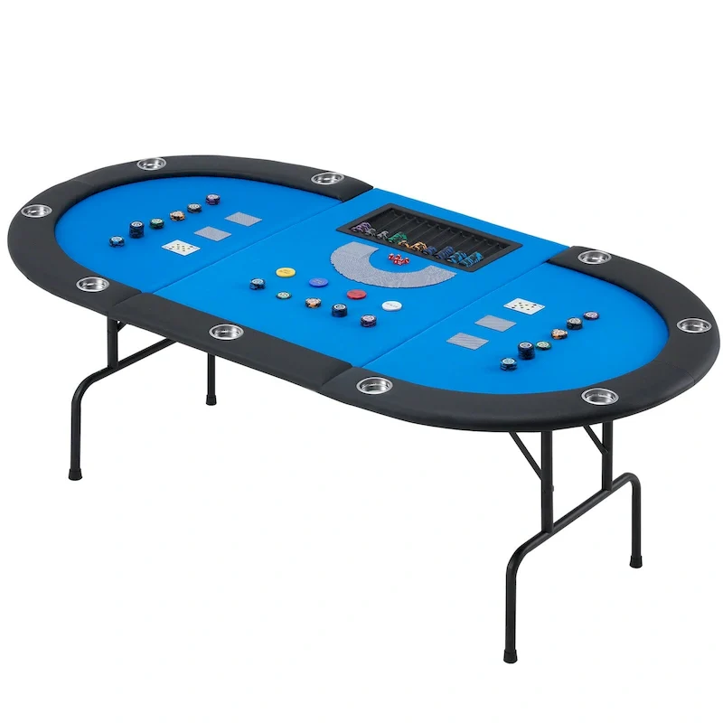 AVAWING 9 Players Game Poker Table Casino Leisure
