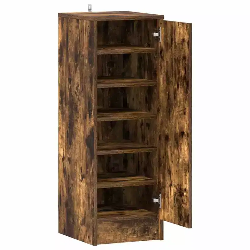 vidaXL Shoe Cabinet Smoked Oak Engineered Wood Medium Shoe Cabinet