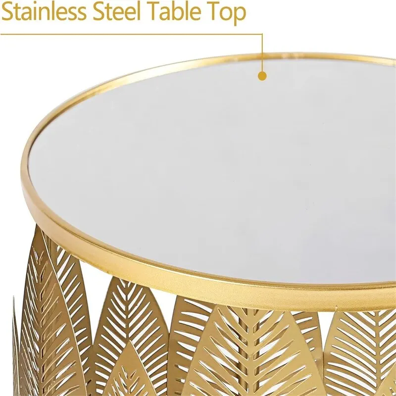 Gold Nesting Side Coffee Table - 13.8D x 13.8W x 23.5H