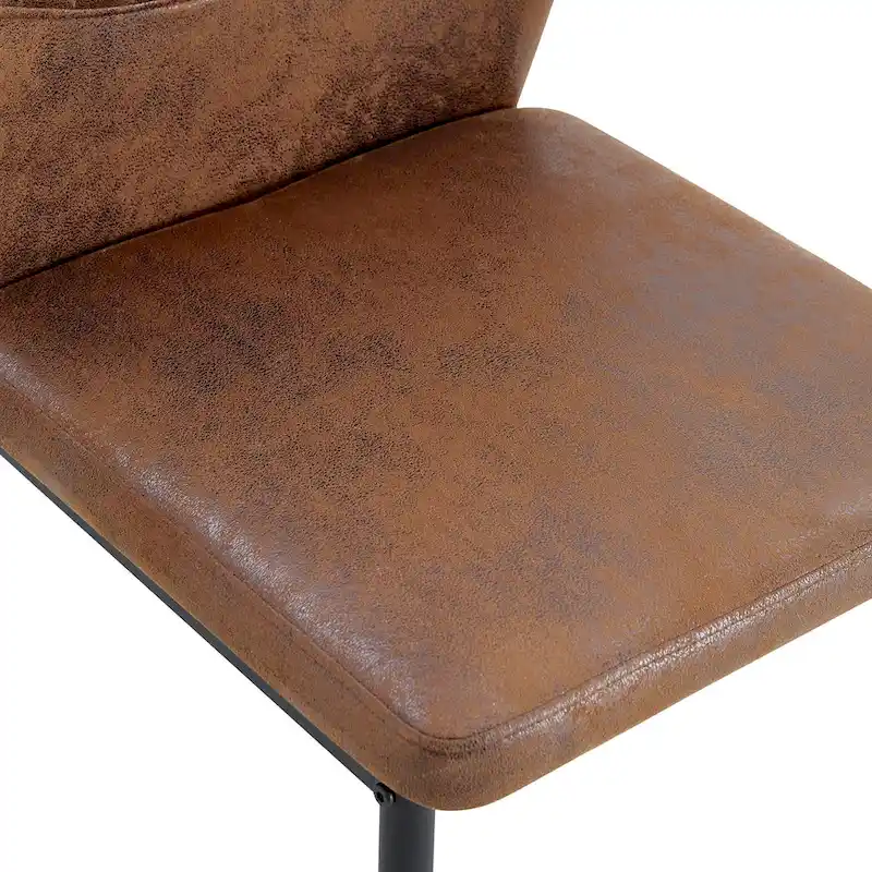 Set of 6 High Resilience Dining Chair with Metal Black Leg