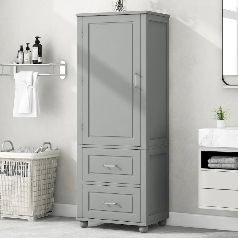 Freestanding Storage Cabinet with Two Drawers