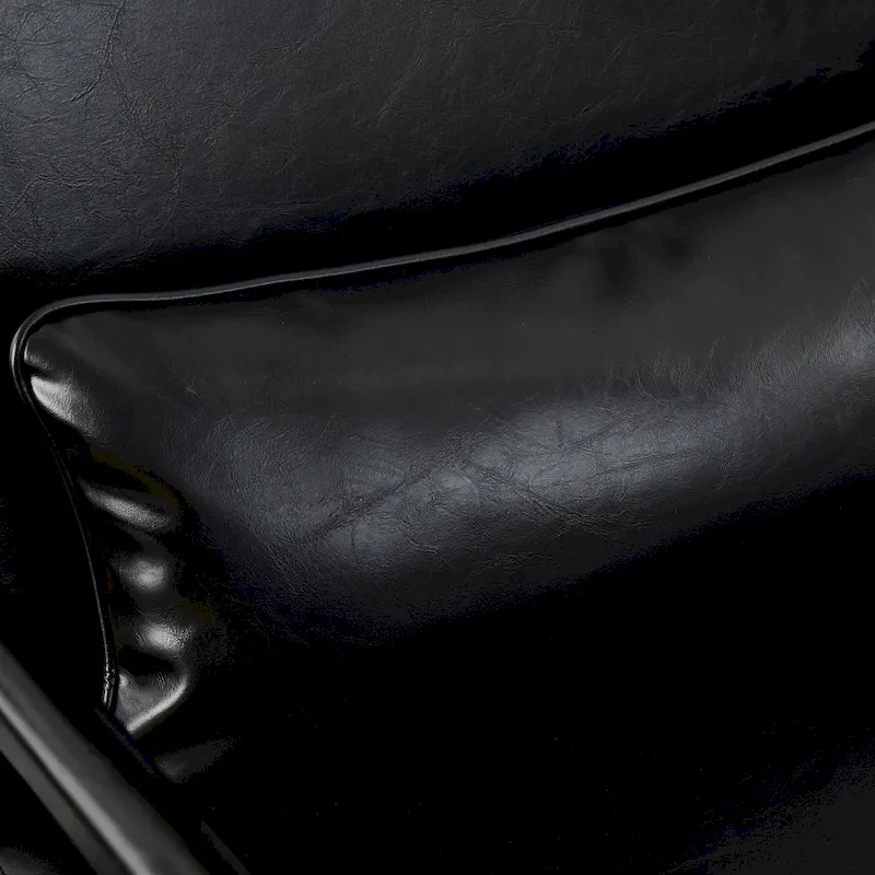 Glitzhome 30.75H Mid-Century Modern PU Leather Armchair Accent Chair with Pillow - 25.75W x 33.75D x 30.75H