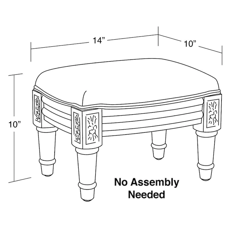 Aqua Fern Footstool with wood stained finish