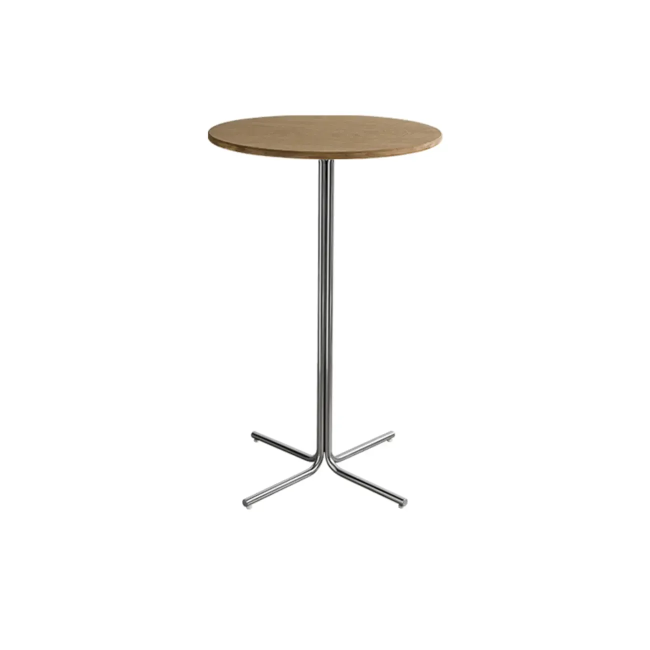 Modern Natural Wood Silver Metal Cross Legs Bar Tables