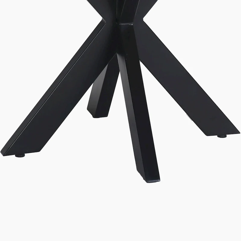 41-Inch Handcrafted Live-Edge Round Dining Table — Natural Brown Acacia Wood Top with Black Iron Legs