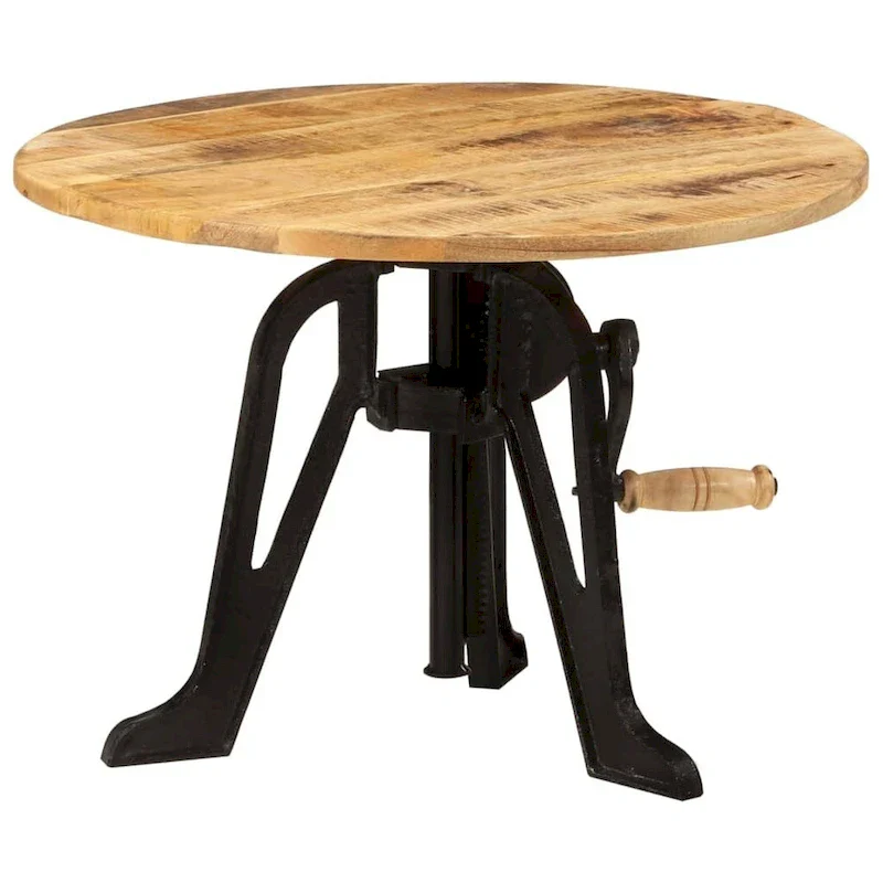 vidaXL Side Table Round Coffee End Table Sofa Table Solid Wood and Cast Iron