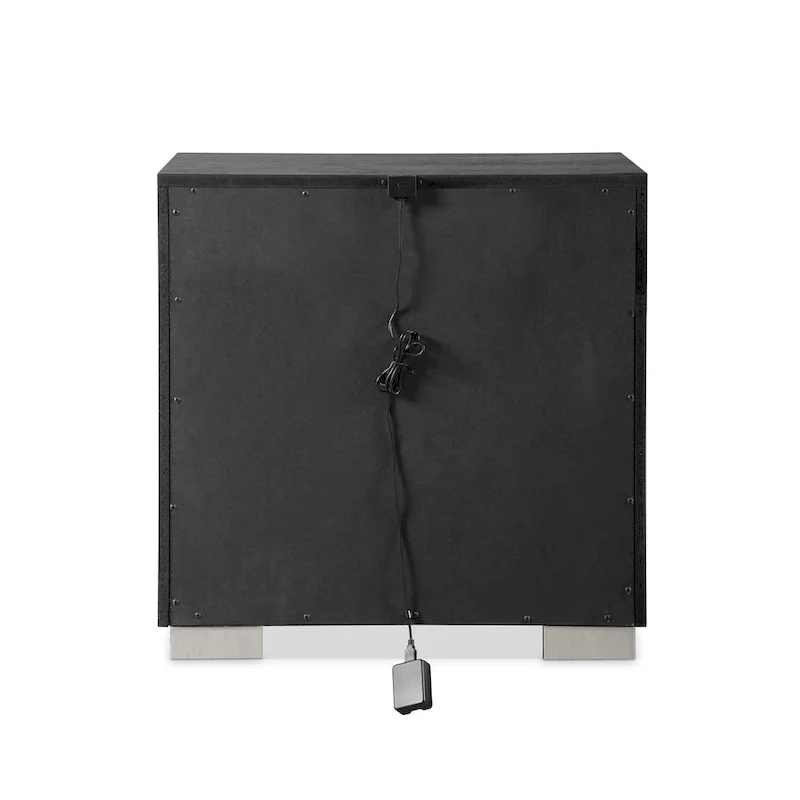 Modern Black Solid Wood 6-Piece King Bedroom Set Cedar-Lined Bottom Drawer