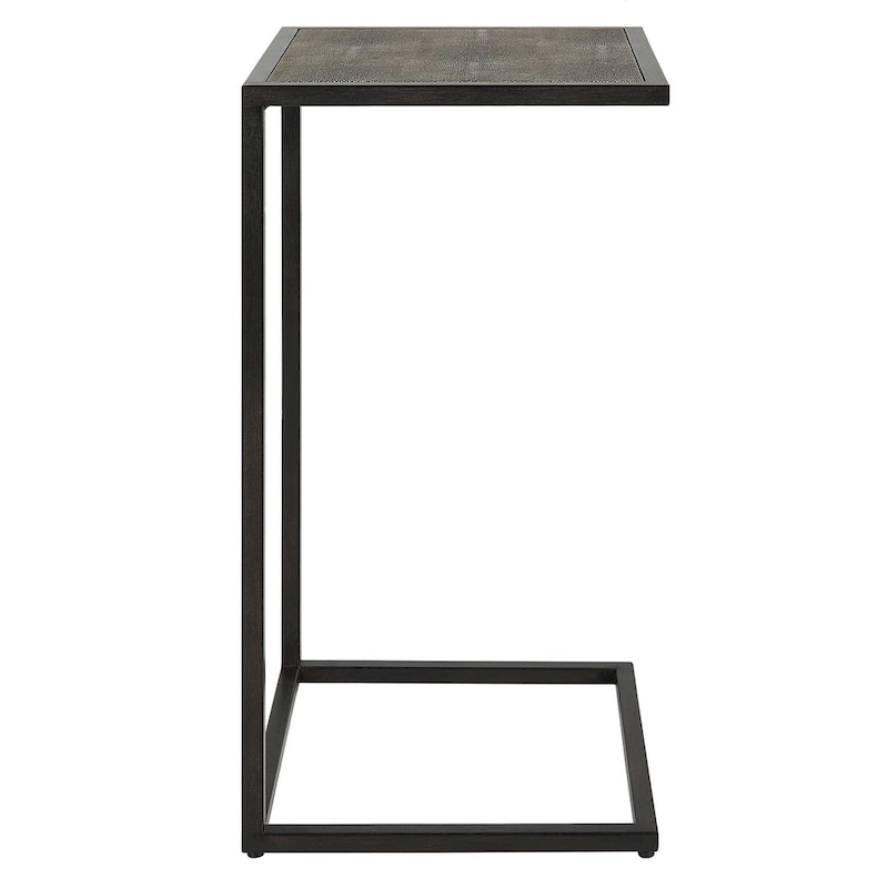 Antique Black Iron and Shagreen Accent Table by Matthew Williams