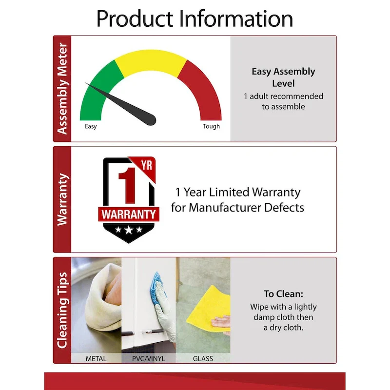Emerald 3 Shelf Metal Rolling Utility Cart