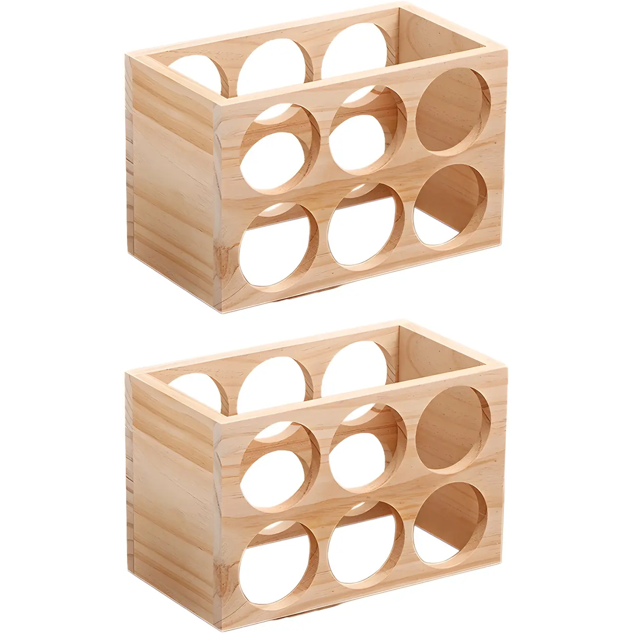Natural Wooden Stackable Wine Rack Tabletop Wine Holder