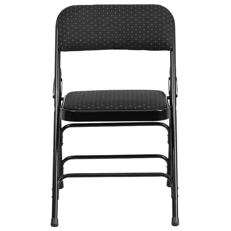 Emma and Oliver 4 Pack Curved Triple Braced & Double Hinged Fabric Upholstered Metal Folding Chair