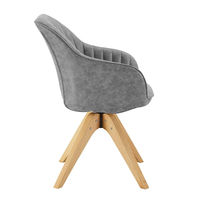 Art Leon Modern Wood Swivel Chair with Oak Legs