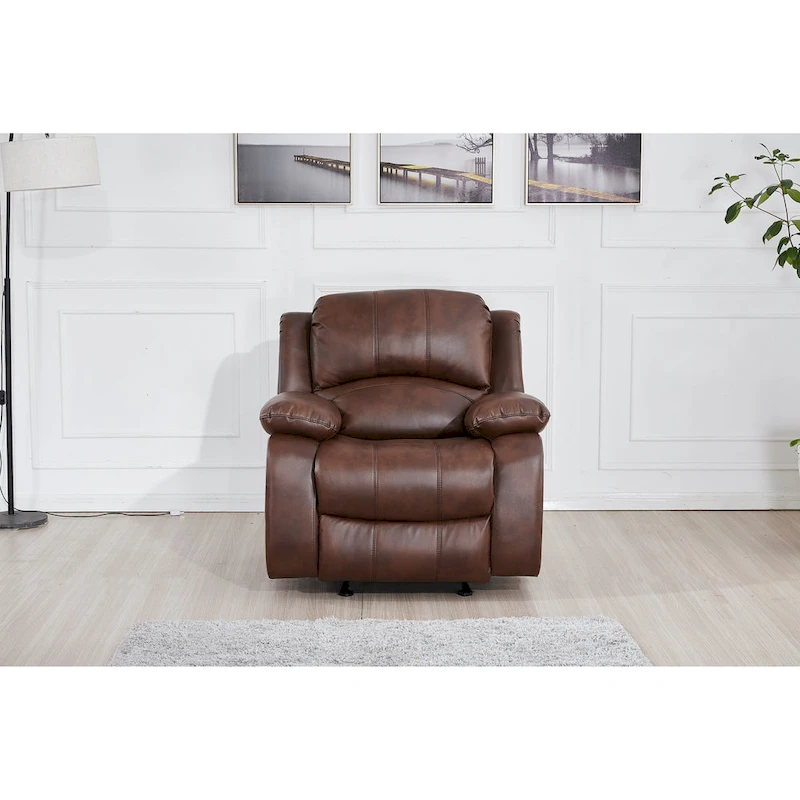 Betsy Furniture Bonded Leather Manual Rclining Single Seat Recliner Glider Chair 8018